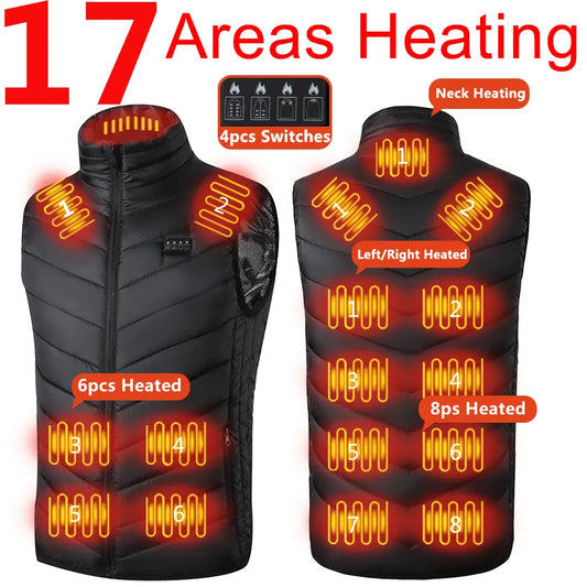 Multi Areas Heated Down Jacket for Men