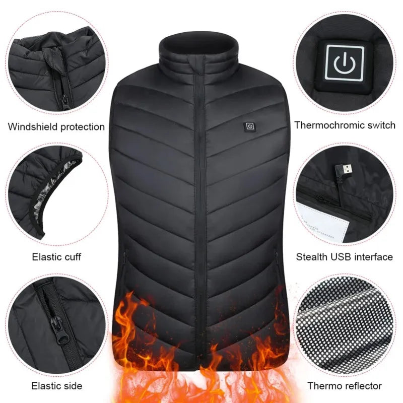 Multi Areas Heated Down Jacket for Men